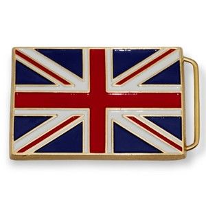 British Union Jack Limited Edition Brass Enamel Belt Buckle Vintage Taiwan Punk